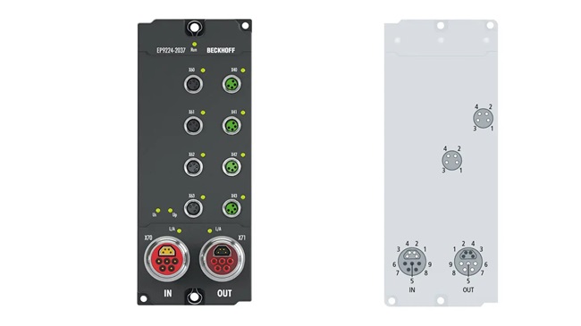 Thiết bị phân nhánh 4 cổng có cấp nguồn Beckhoff EP9224-2037 – Giao tiếp EtherCAT, chuẩn ENP, đầu nối B17