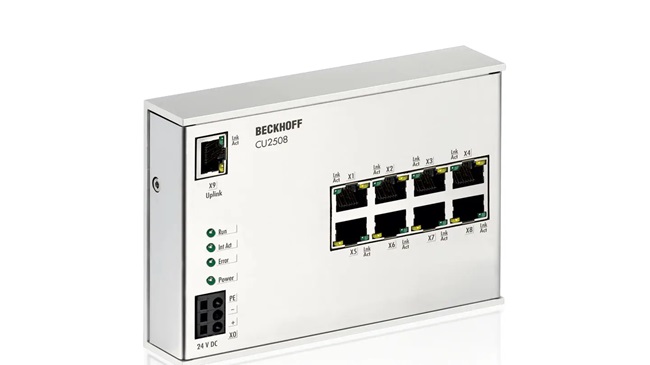 Bộ chia cổng Ethernet 8 port Beckhoff CU2508 – Kết nối RJ45, dùng cho mạng EtherCAT