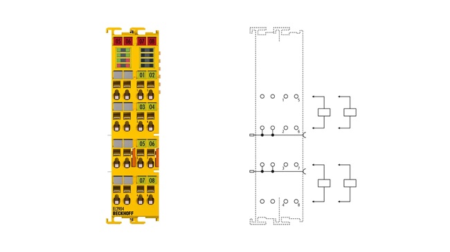 Terminal đầu ra số 4 kênh 24VDC TwinSAFE Beckhoff EL2904