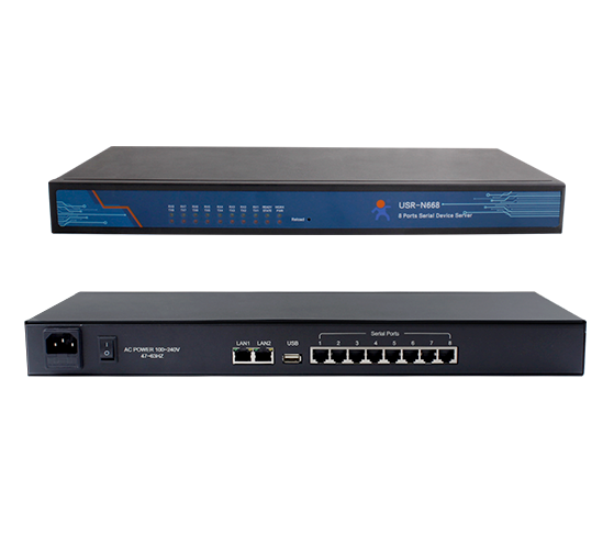 Bộ chuyển đổi 8 cổng RS232/RS485/RS422 sang Ethernet USR-N668